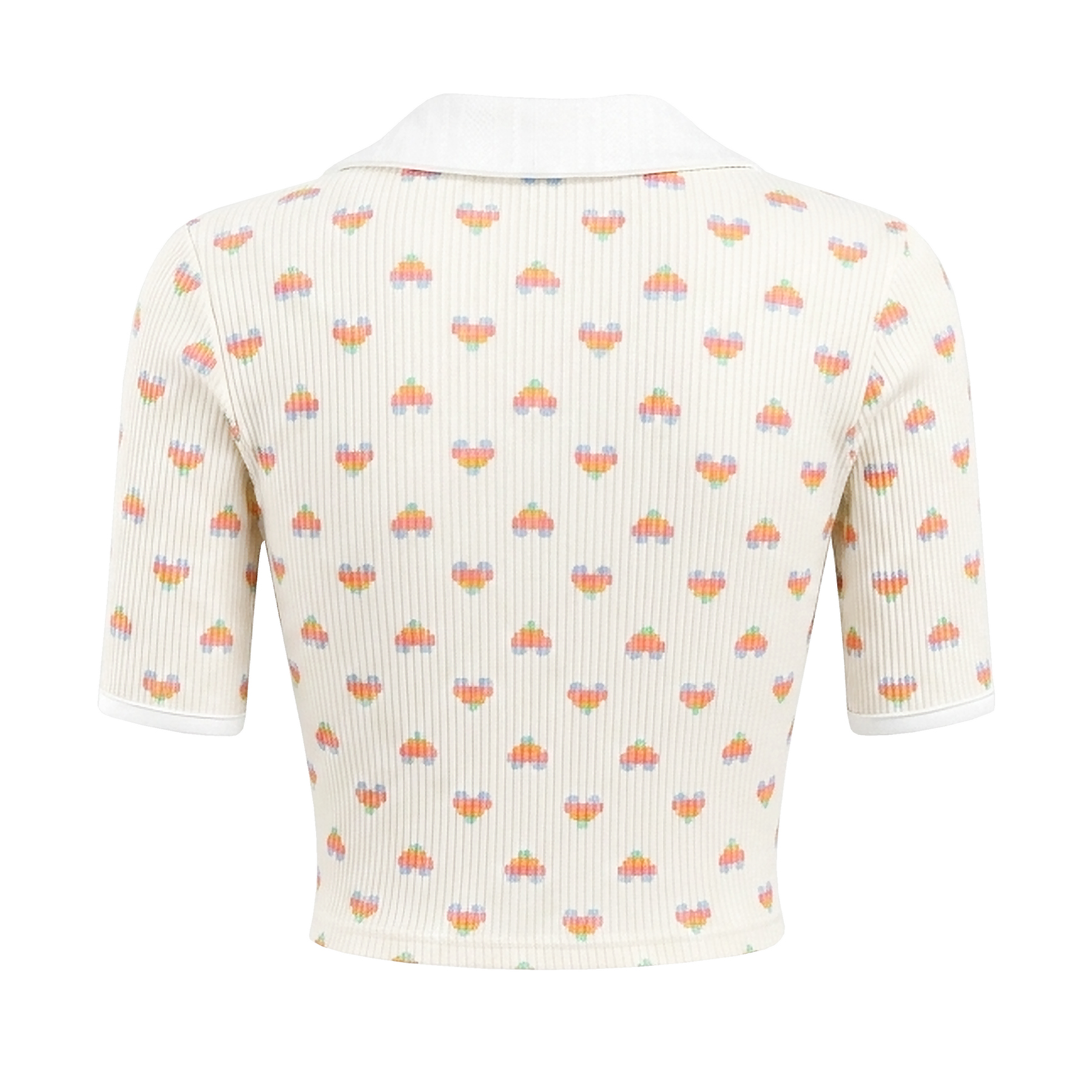 Set đồ nữ áo croptop quần đùi DKMV cổ sen hoạ tiết trái tim