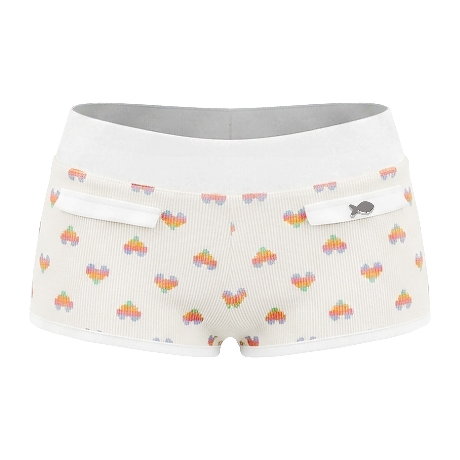 Set đồ nữ áo croptop quần đùi DKMV cổ sen hoạ tiết trái tim