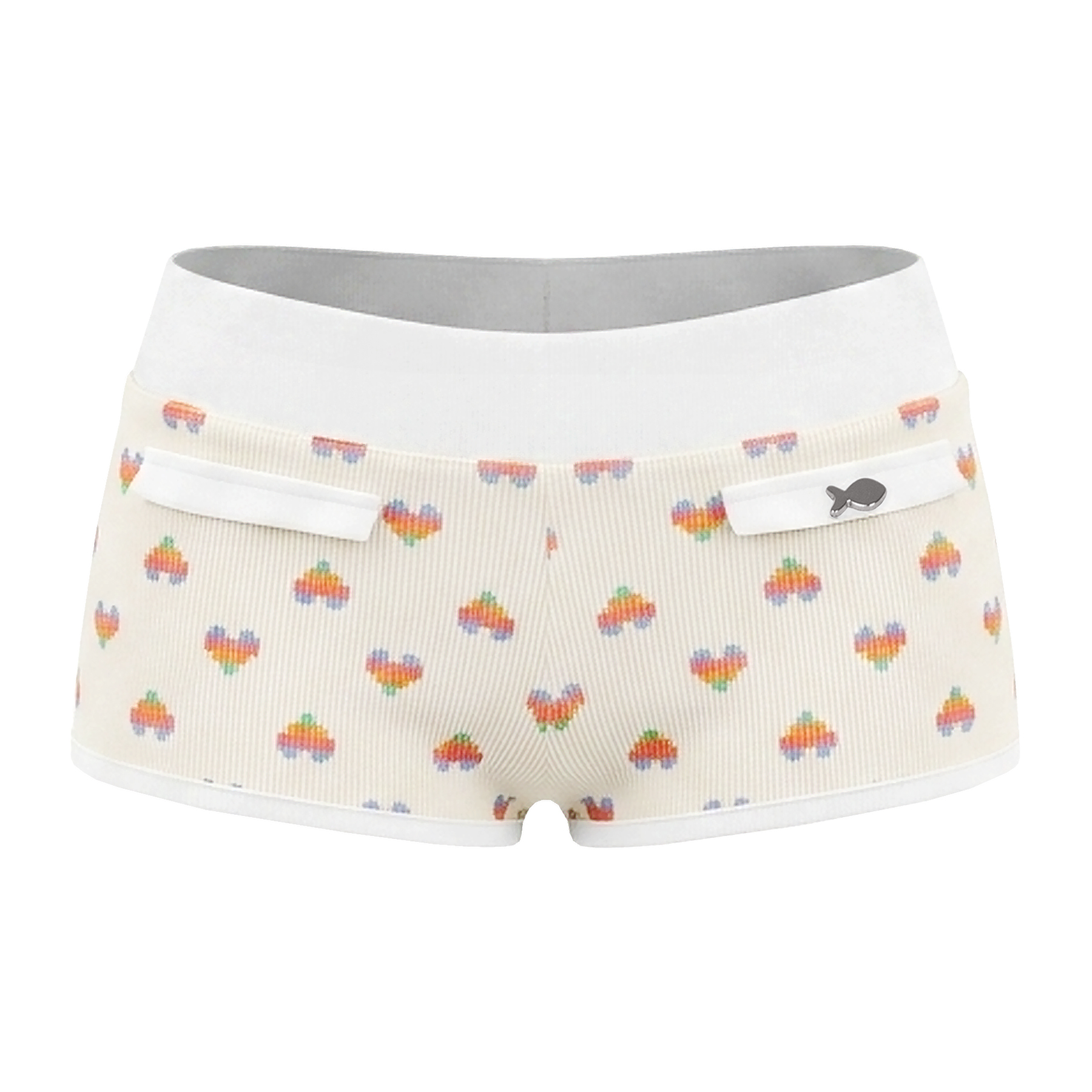 Set đồ nữ áo croptop quần đùi DKMV cổ sen hoạ tiết trái tim