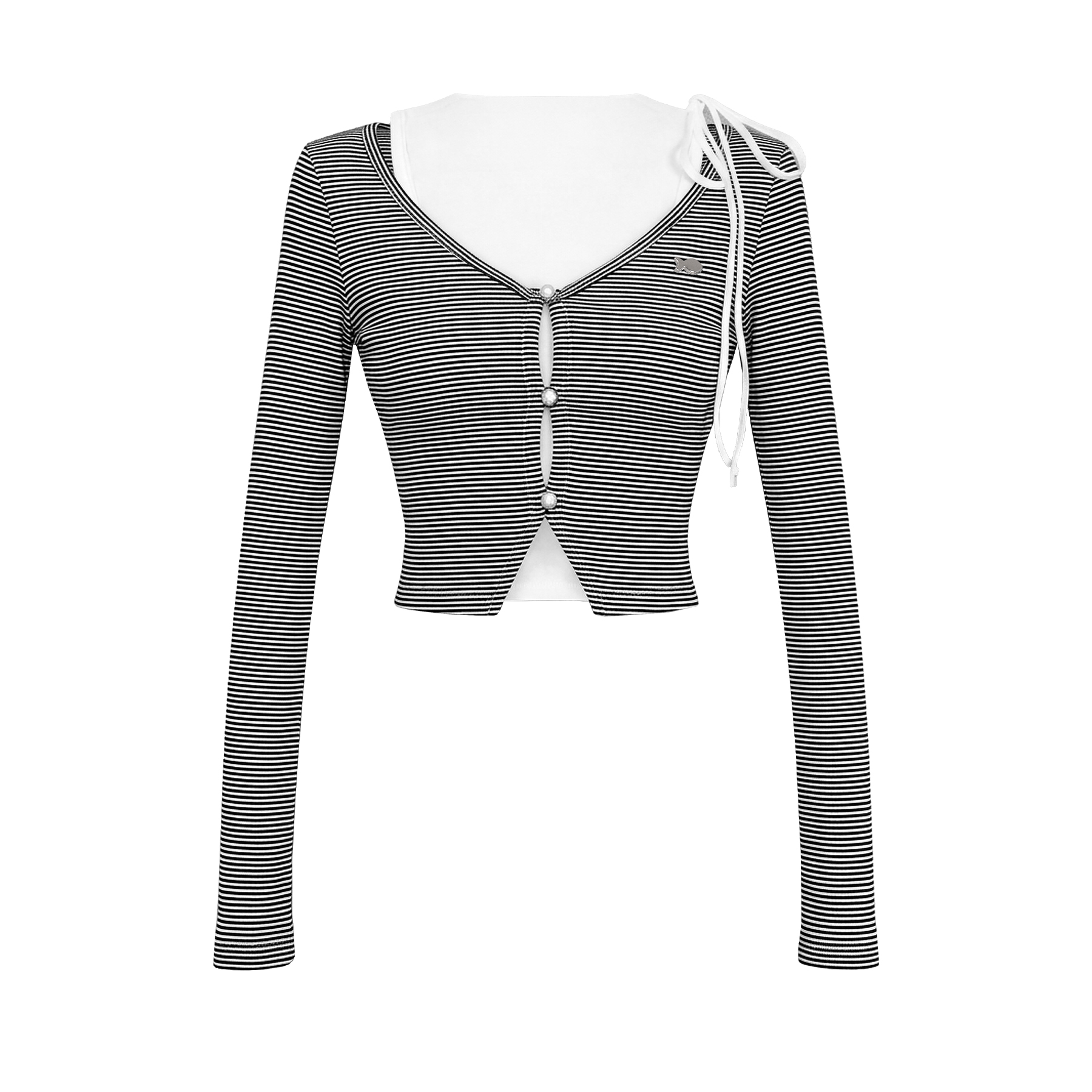 Set áo nữ ba lỗ kèm áo khoác dài tay DKMV croptop sọc ngang