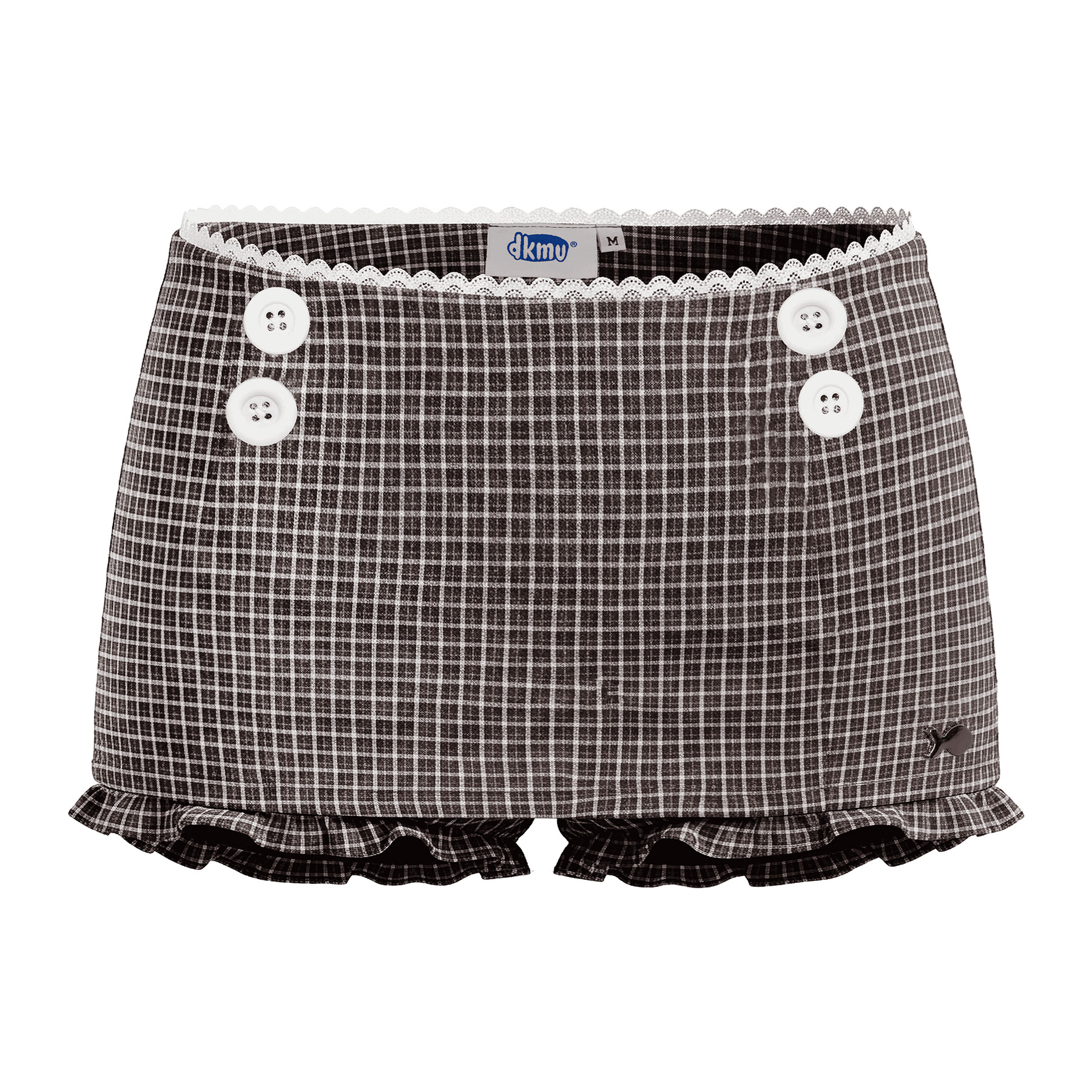 Set chân váy ngắn kèm quần bí cạp trễ DKMV thun sọc caro