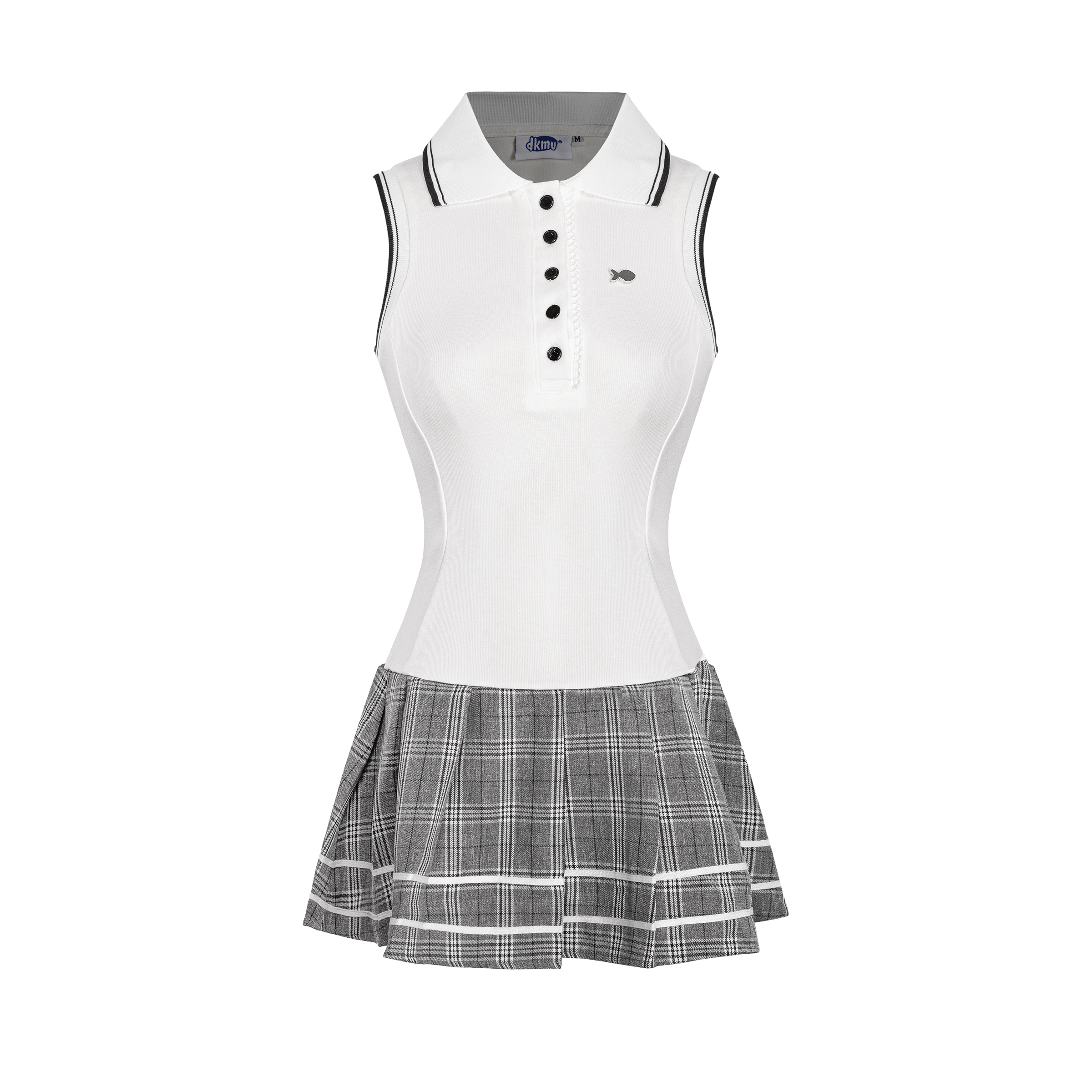 Váy polo nữ dáng sát nách xếp ly DKMV hoạ tiết caro