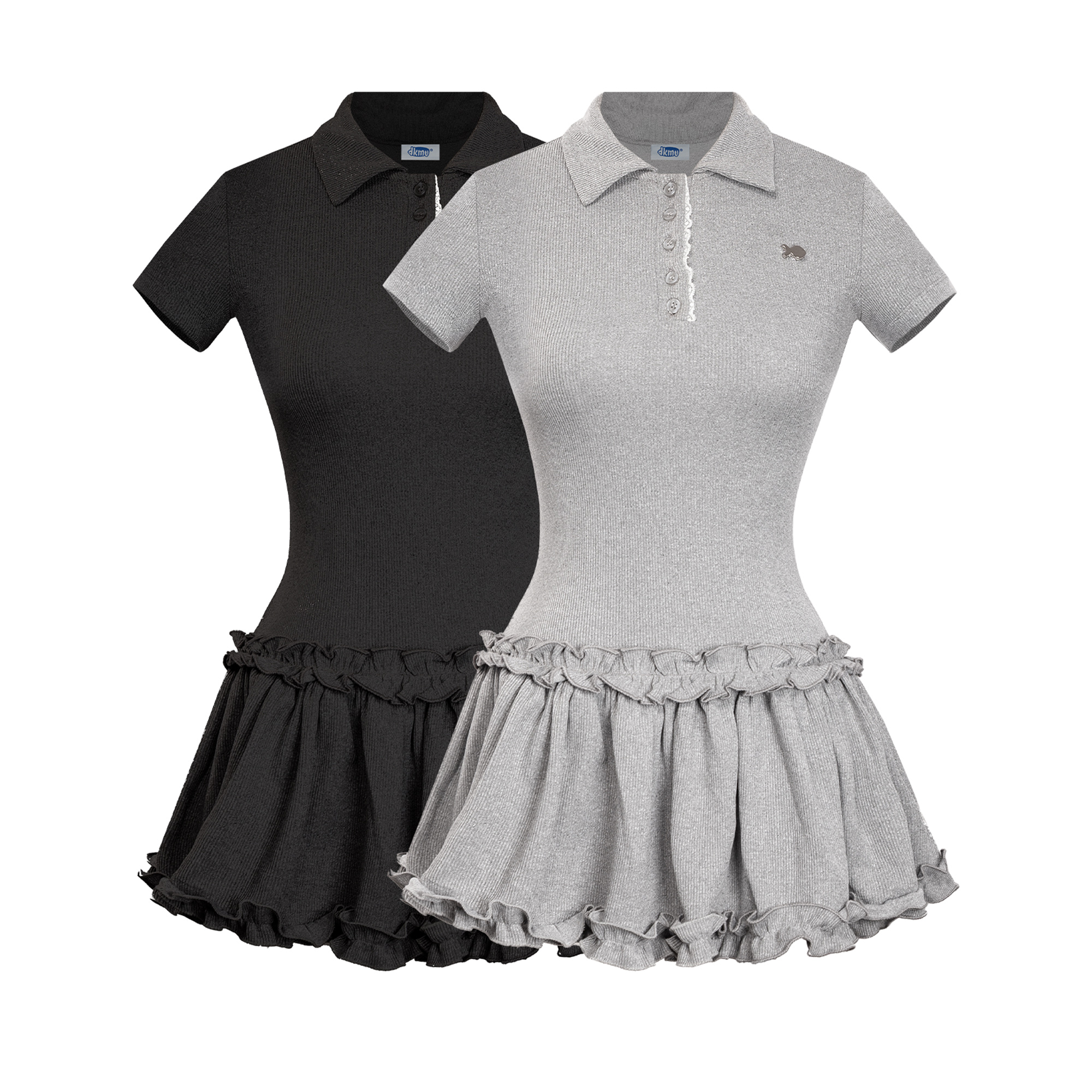 Váy polo nữ dáng xòe kiểu viền bèo phối ren đáng yêu Bomie Dress