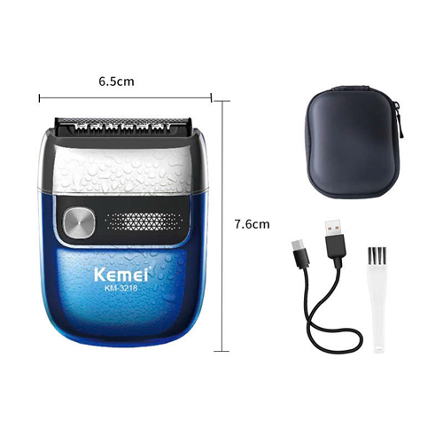 Máy cạo râu điện mini cầm tay USB chống nước KM-3218