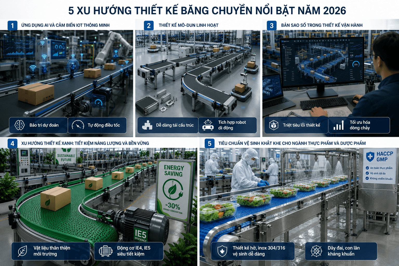 Xu Hướng Thiết Kế Băng Chuyền Công Nghiệp Năm 2026