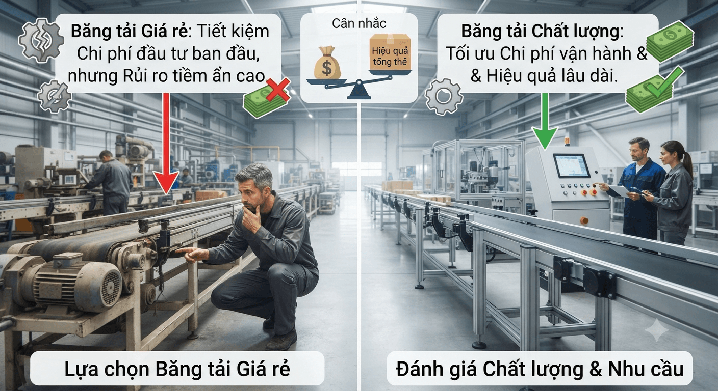 Băng tải giá rẻ: Có phải lựa chọn tốt cho doanh nghiệp?
