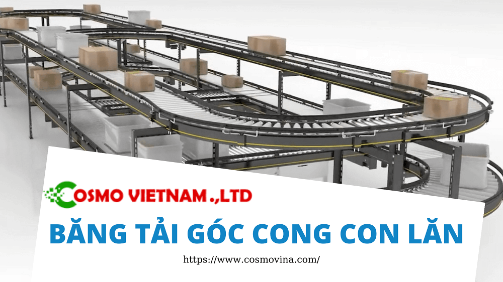 Băng tải góc cong con lăn có cấu tạo và ứng dụng như nào?