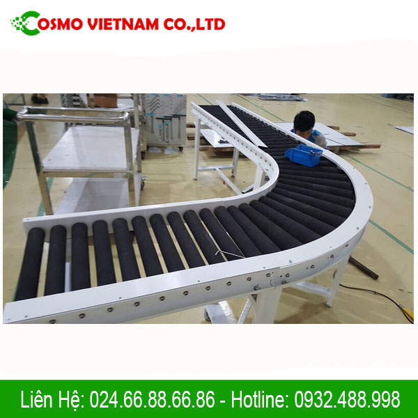 Băng tải góc cong con lăn – sự lựa chọn hoàn hảo cho các đơn vị sản xuất