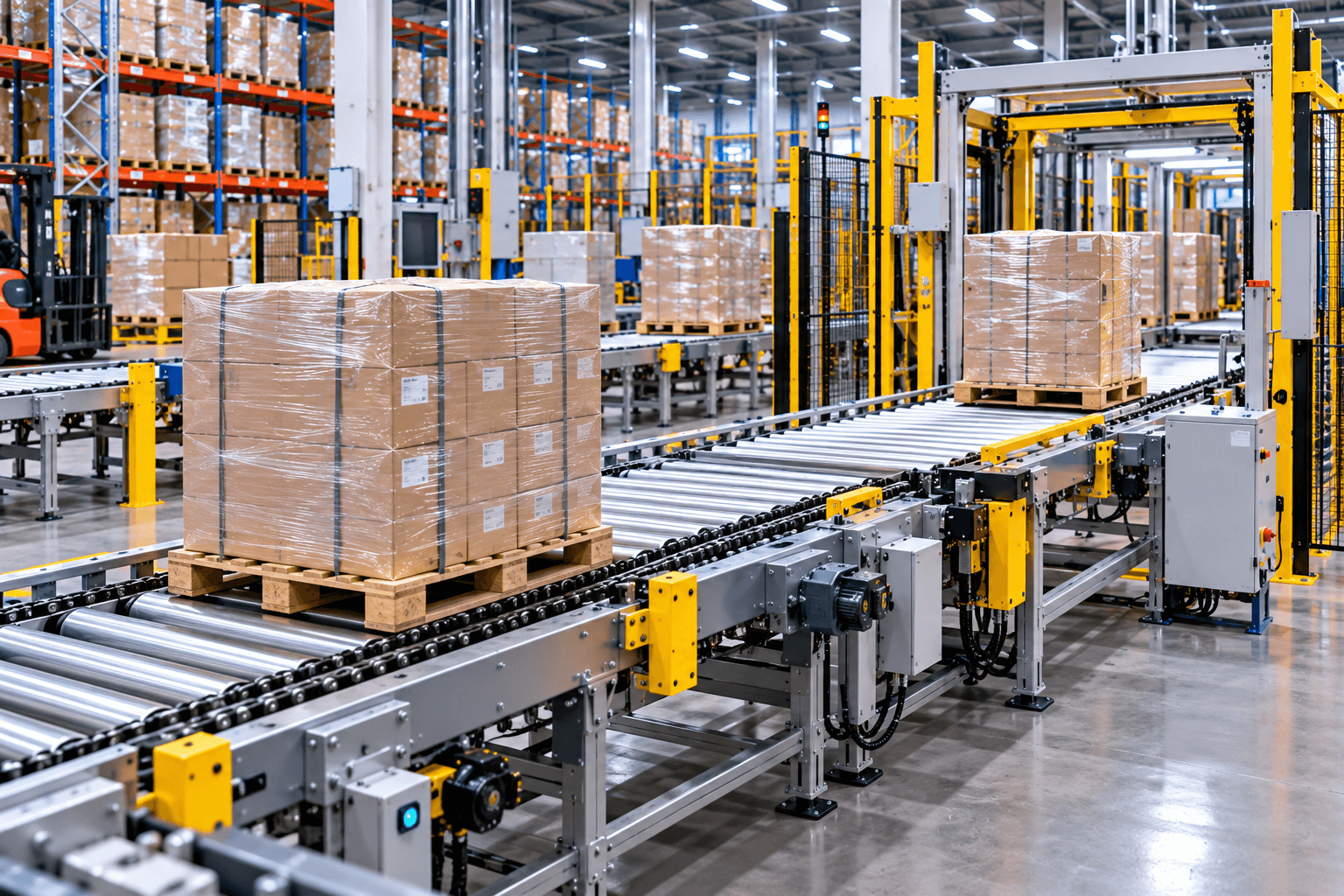 Băng tải pallet công nghiệp: Cấu tạo, khả năng chịu tải và ứng dụng trong kho hàng, nhà máy