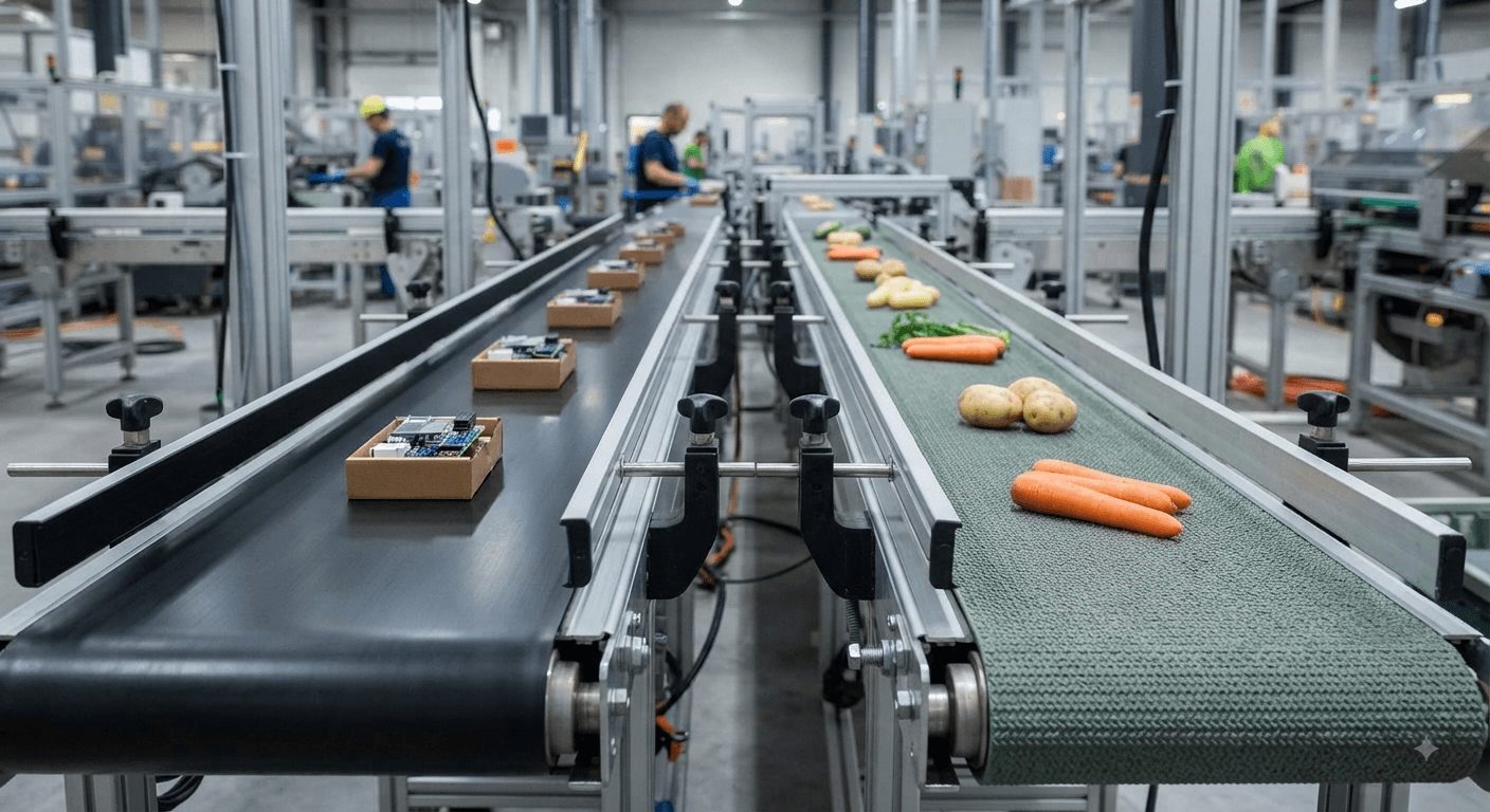 Băng tải PVC đen và PVC nhám: So sánh đặc điểm, ứng dụng và cách chọn