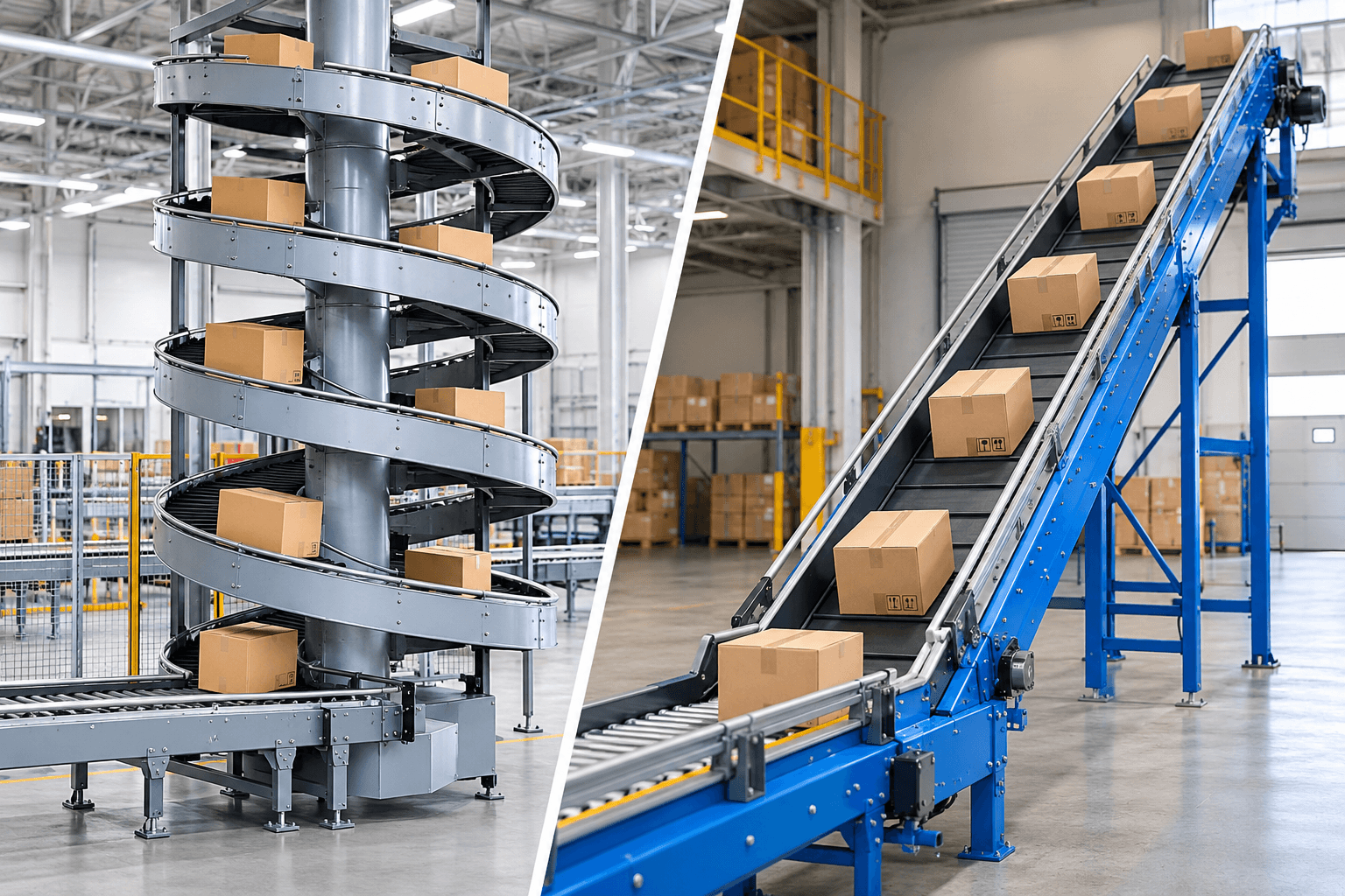 Băng tải xoắn ốc và băng tải nghiêng: So sánh ưu nhược điểm và cách lựa chọn phù hợp