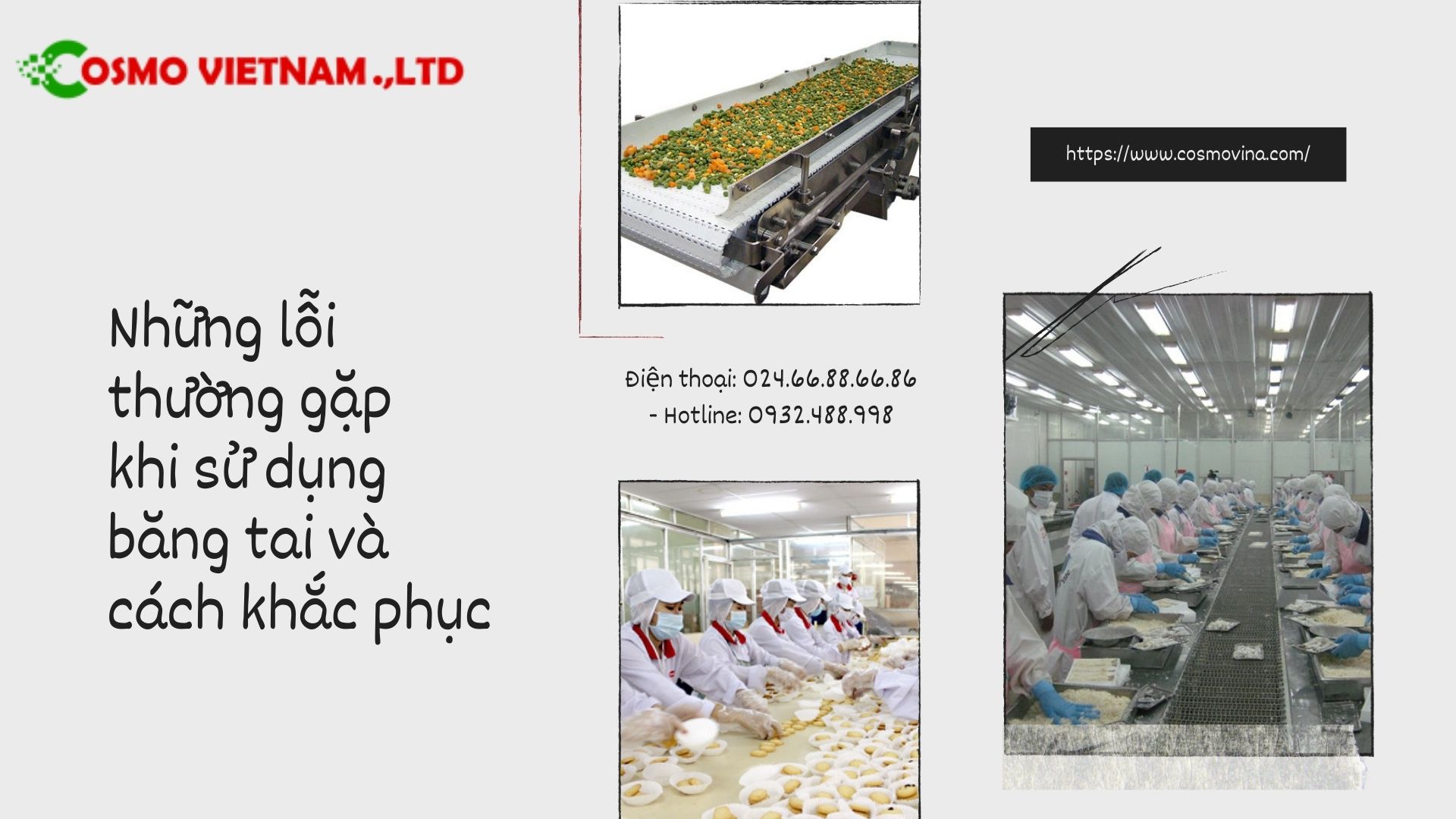 Những lỗi thường gặp khi sử dụng băng tải và cách khắc phục