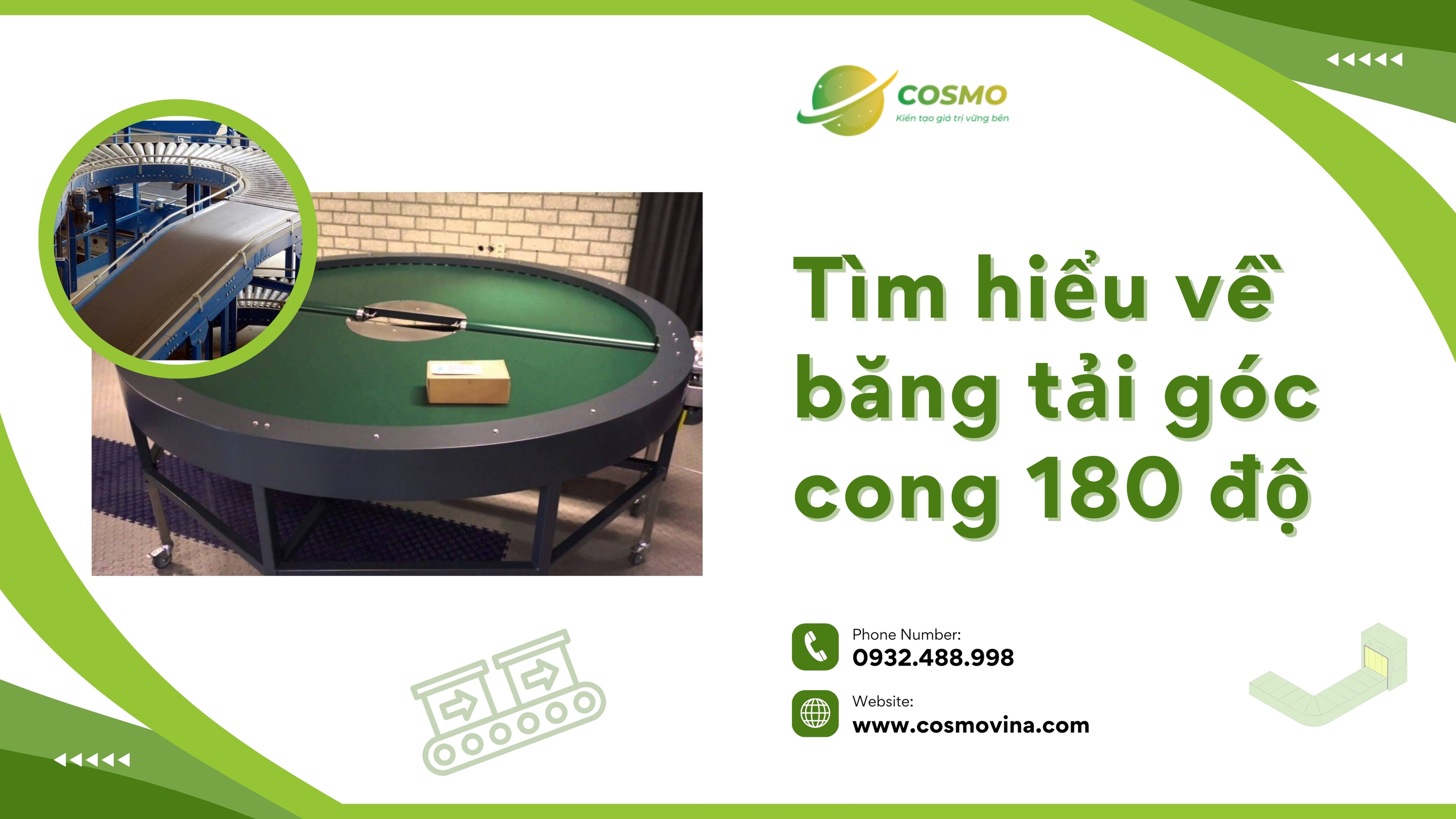 Tìm hiểu về băng tải góc cong 180 độ