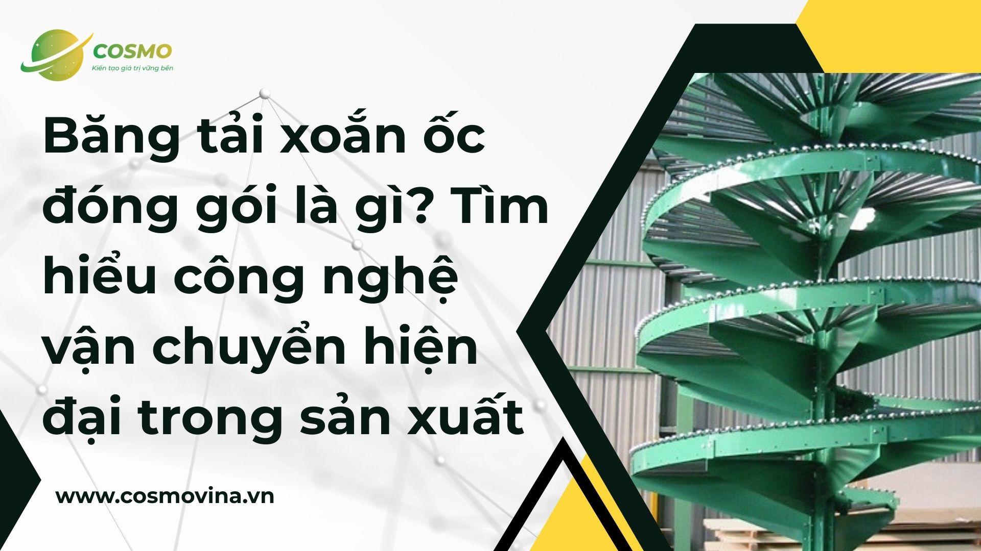 Băng tải xoắn ốc đóng gói là gì? Tìm hiểu công nghệ vận chuyển hiện đại trong sản xuất