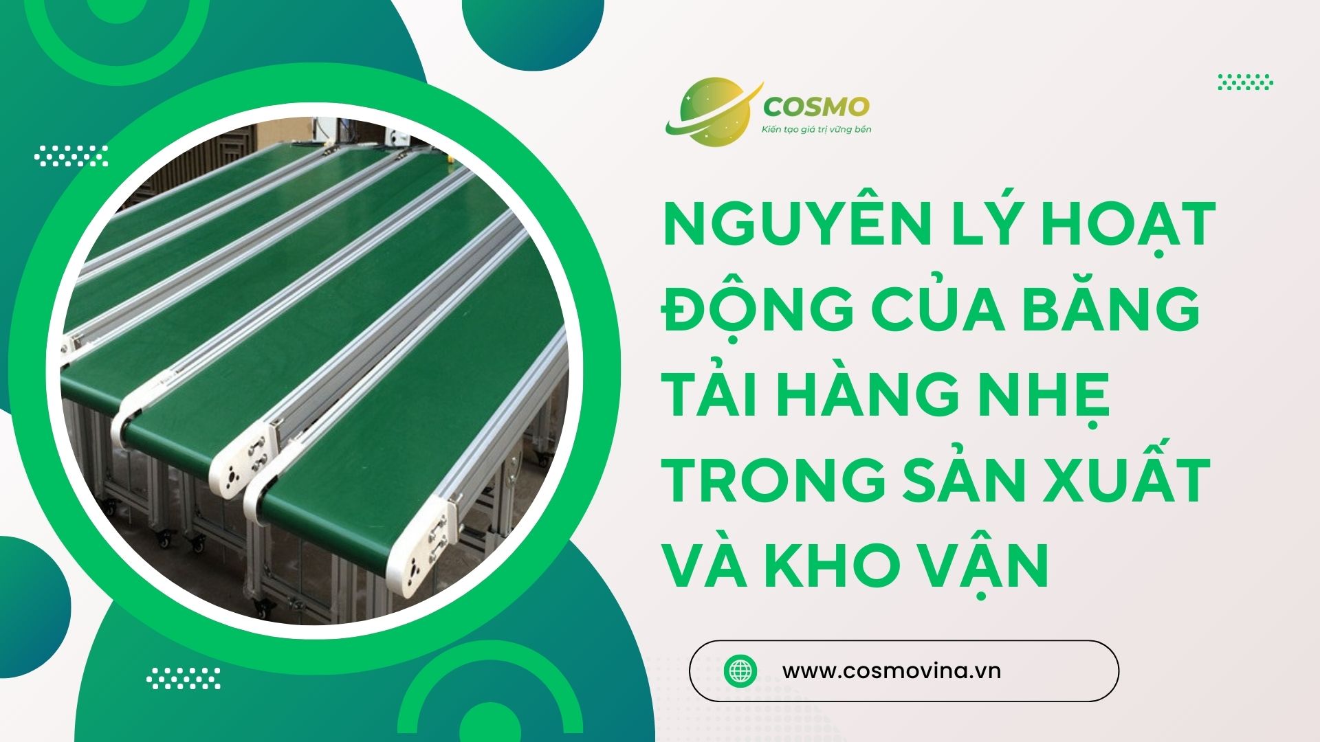 Nguyên lý hoạt động của băng tải hàng nhẹ trong sản xuất và kho vận