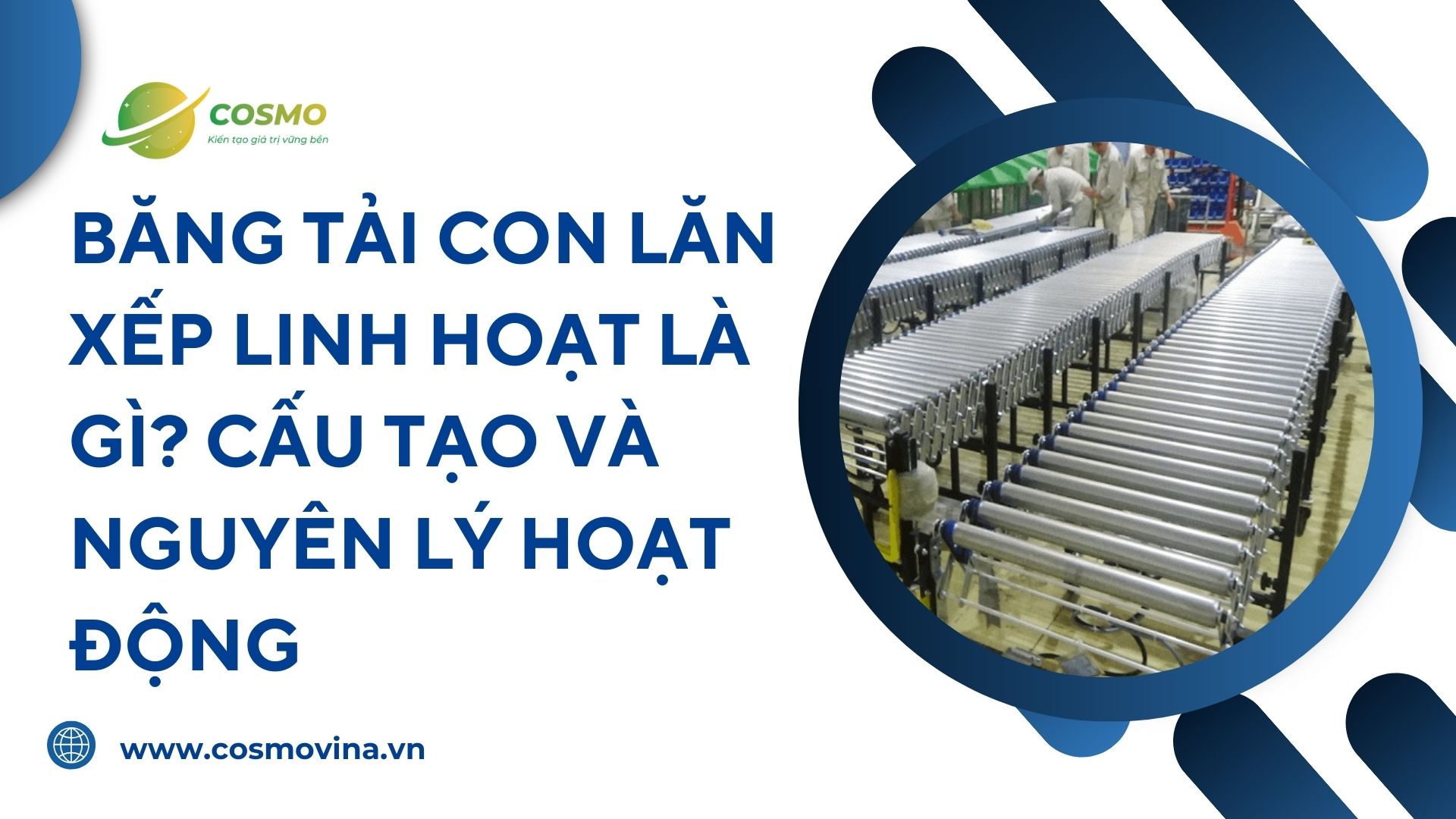 Băng tải con lăn xếp linh hoạt là gì? Cấu tạo và nguyên lý hoạt động