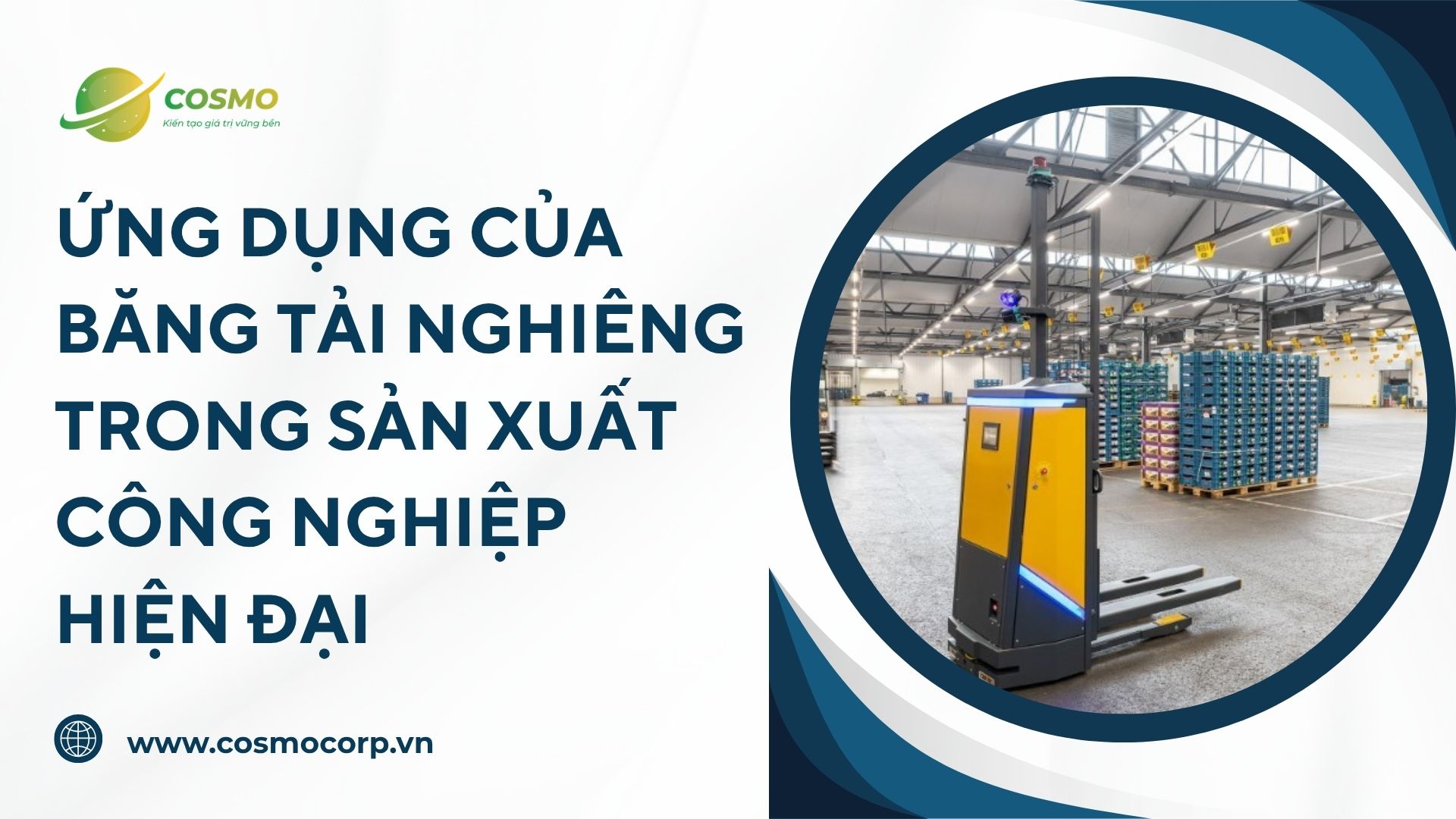 Ứng dụng của băng tải nghiêng trong sản xuất công nghiệp hiện đại