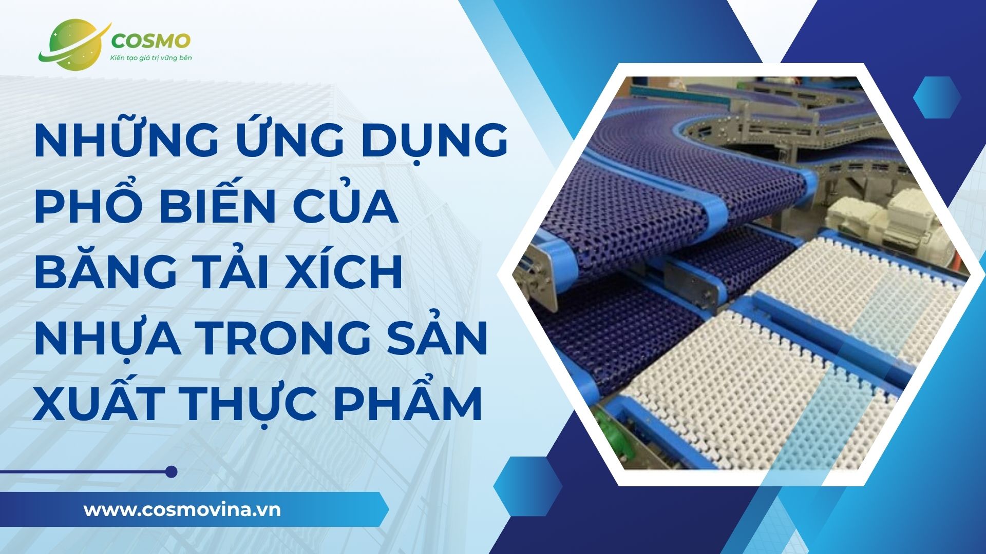 Những ứng dụng phổ biến của băng tải xích nhựa trong sản xuất thực phẩm