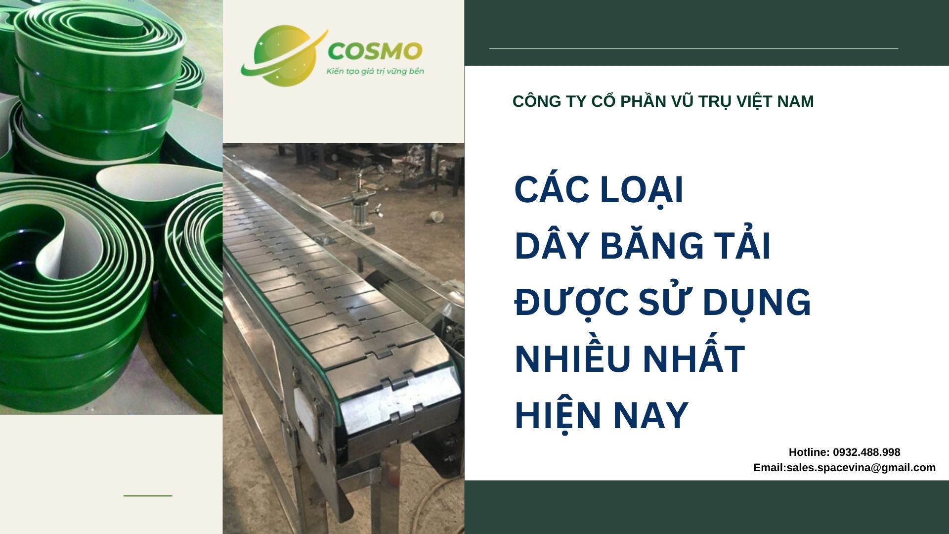 Các loại dây băng tải được sử dụng nhiều nhất hiện nay