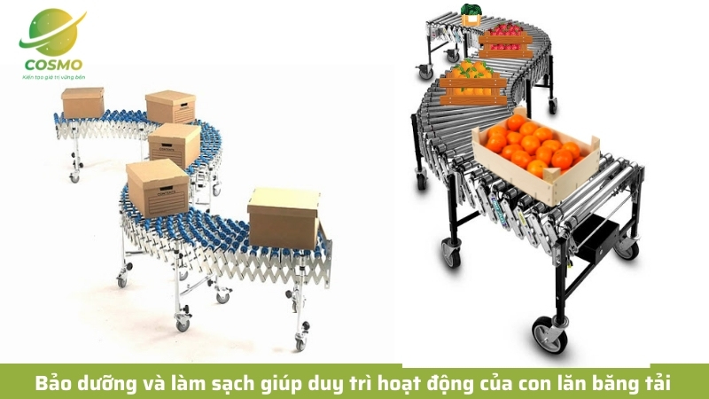 Bảo dưỡng và làm sạch giúp duy trì hoạt động của con lăn băng tải