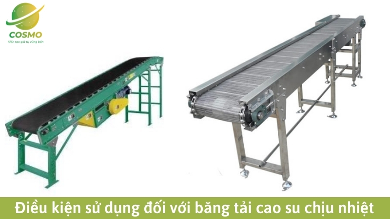 Điều kiện sử dụng đối với băng tải cao su chịu nhiệt