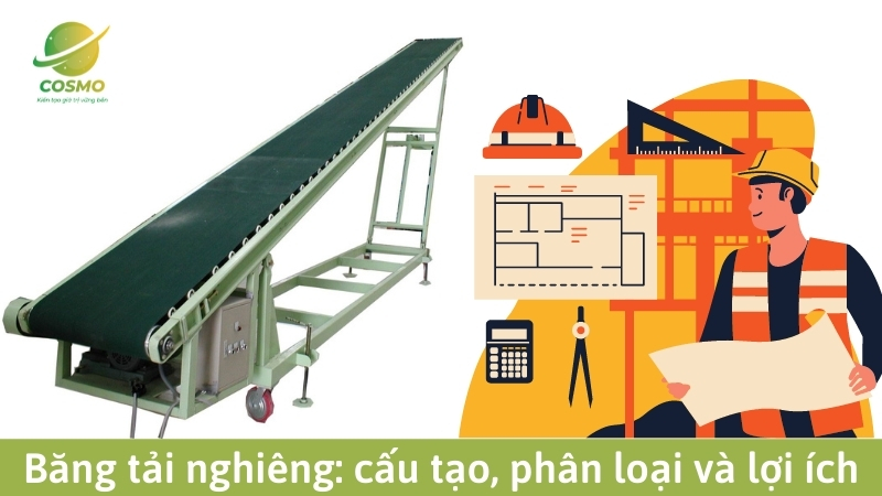 Băng tải nghiêng: cấu tạo, phân loại và lợi ích