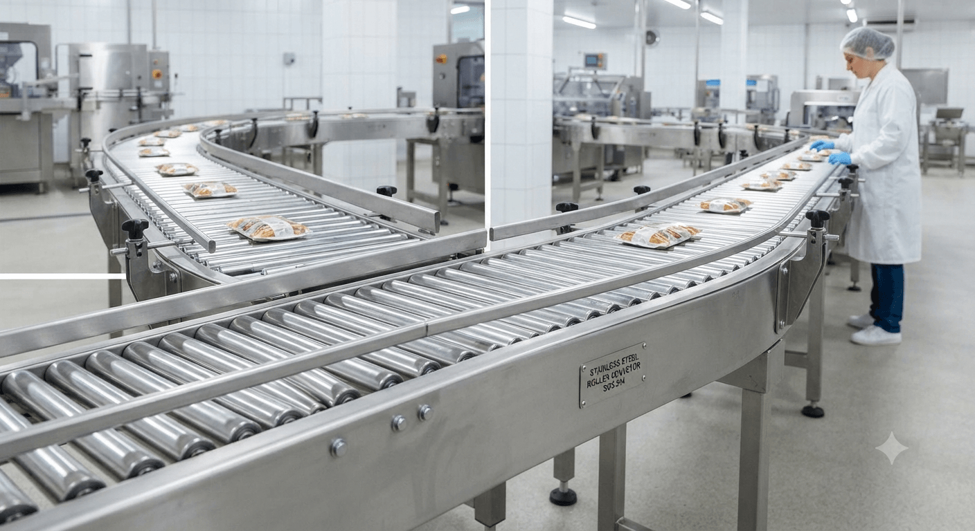 Băng tải con lăn inox là gì?