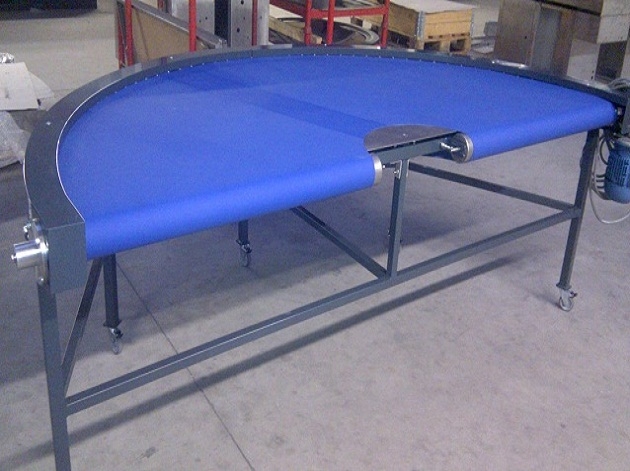 Cấu tạo và nguyên lý hoạt động của băng tải cong 180 độ