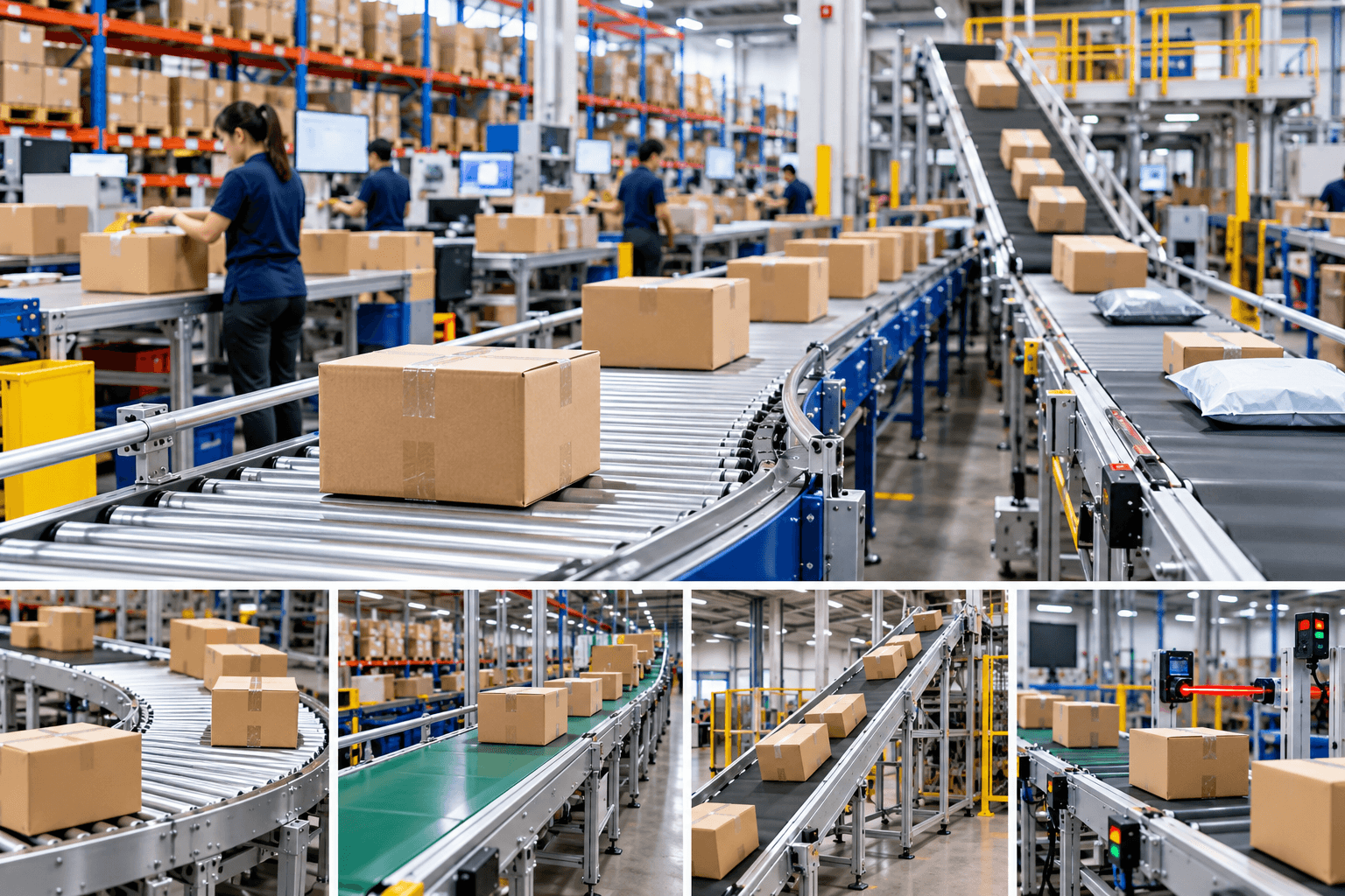 Hệ thống băng tải kho hàng và logistics