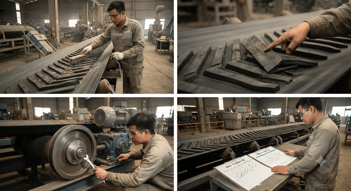 Bảo dưỡng băng tải gân cao su như thế nào