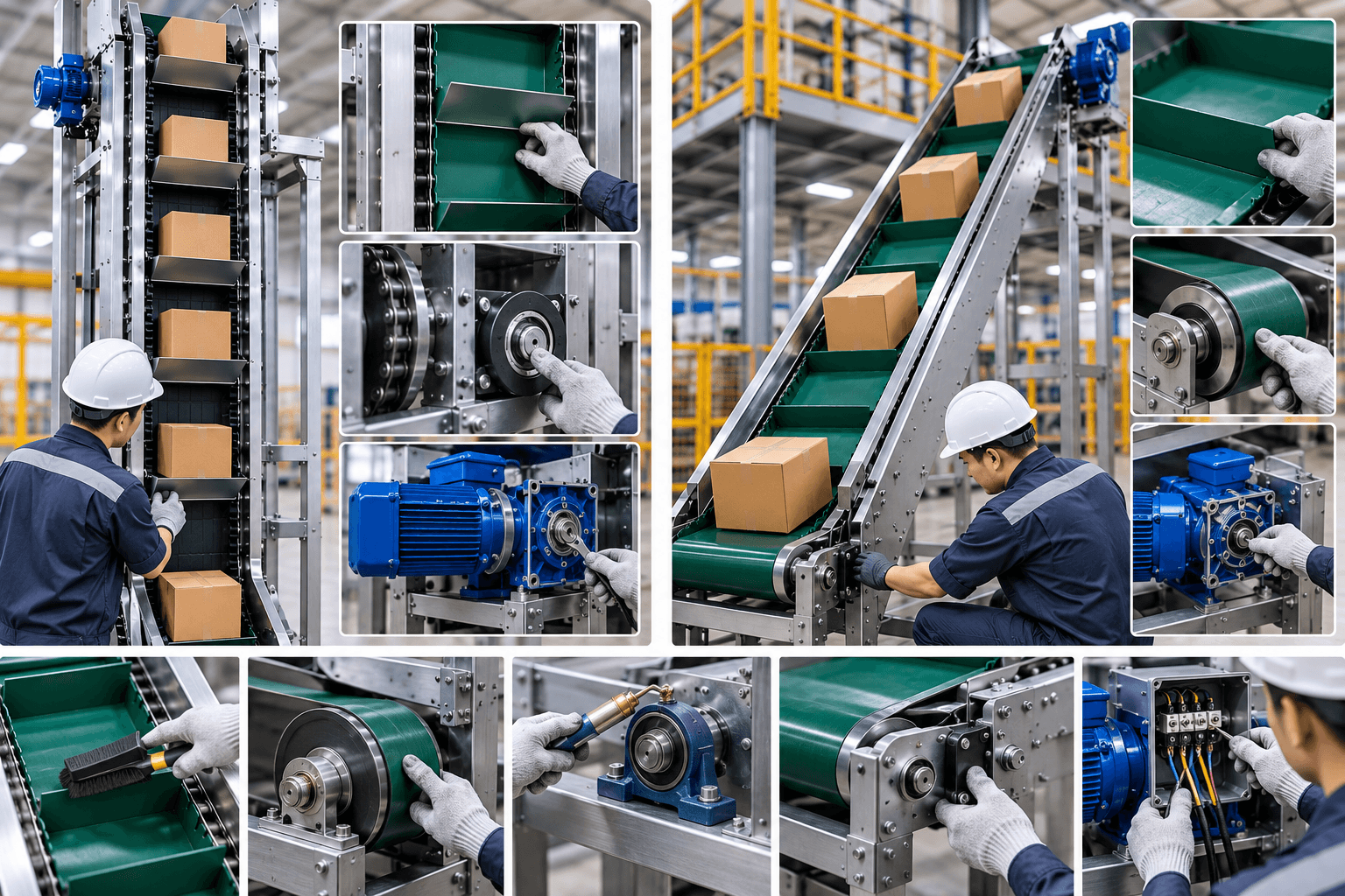 Bảo trì băng tải đứng và băng tải nâng