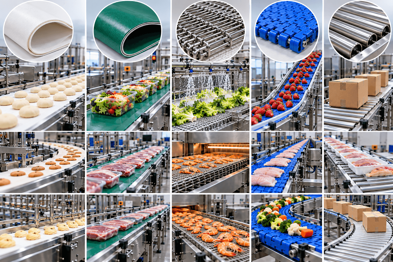Các giải pháp băng tải chế biến thực phẩm phổ biến