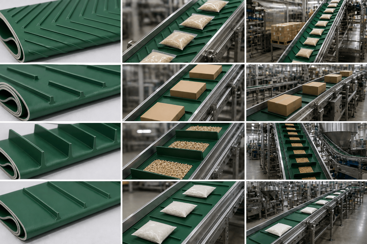 các loại băng tải PVC gân