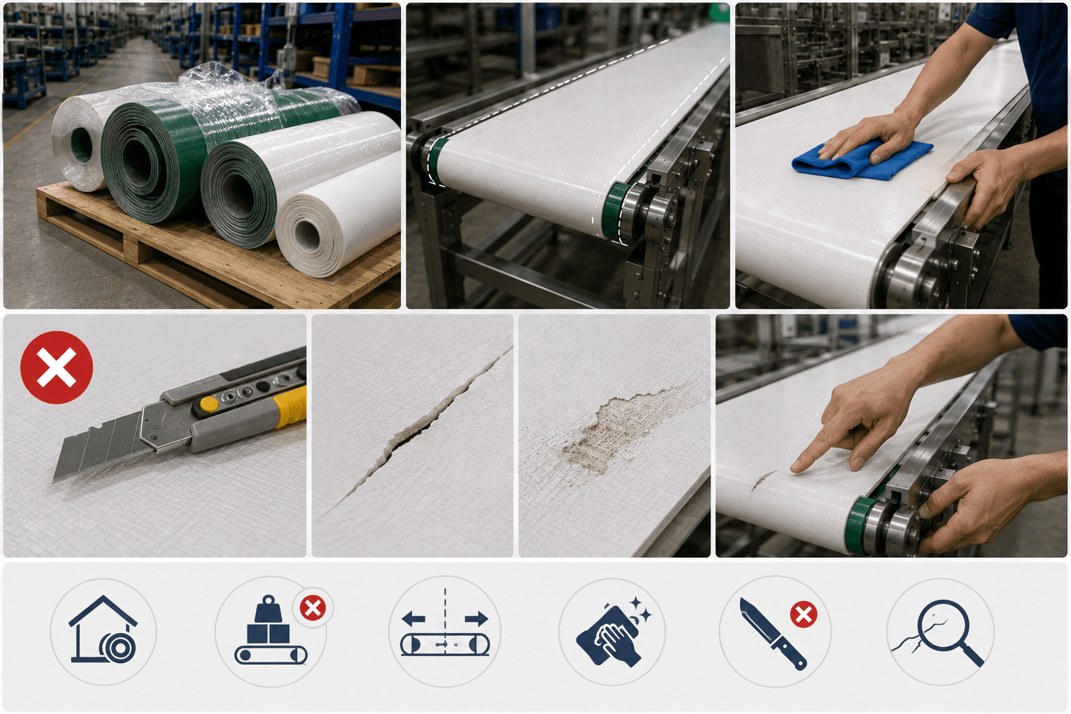 Cách bảo quản và sử dụng băng tải PVC