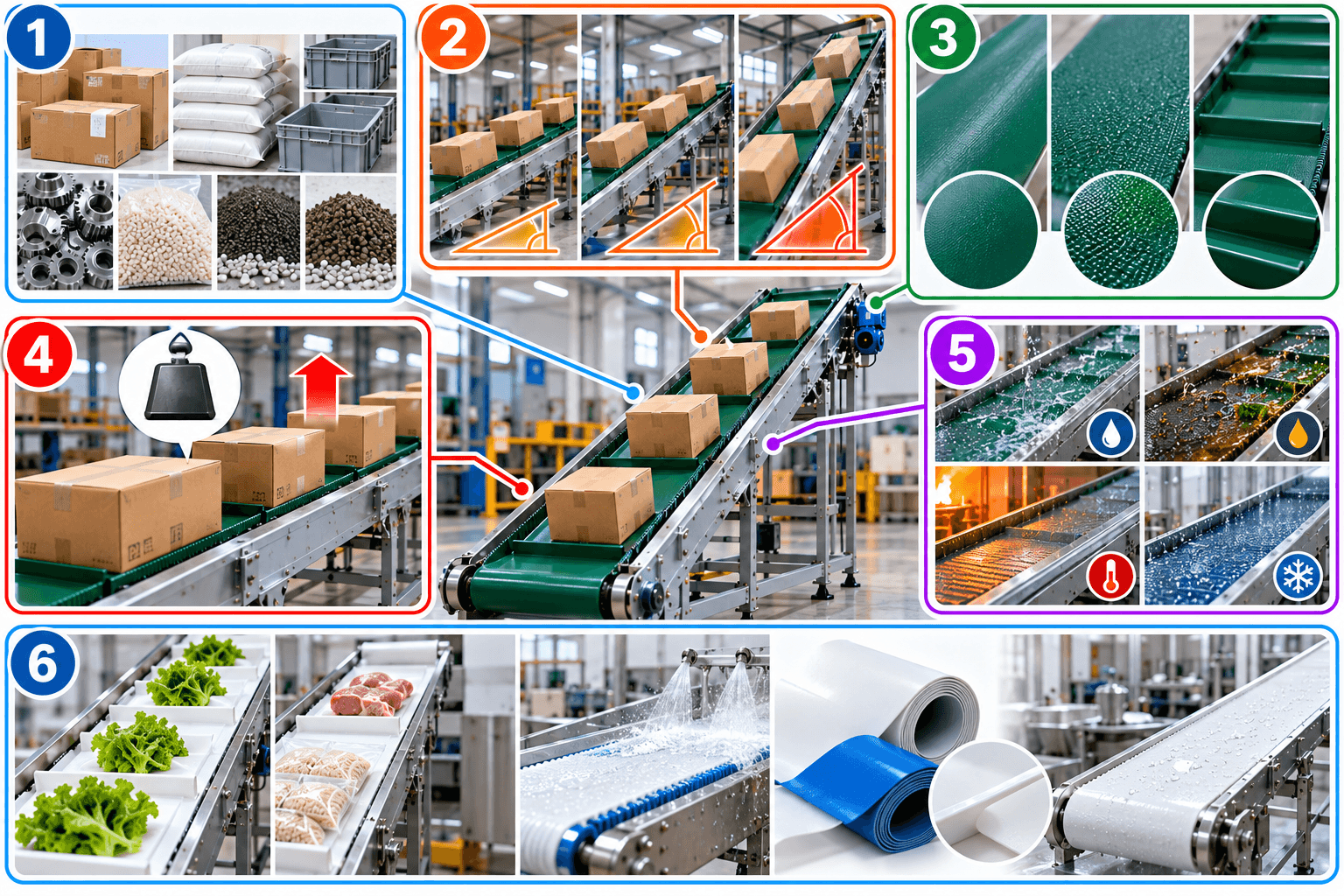 Cách chọn băng tải nghiêng PVC và PU phù hợp