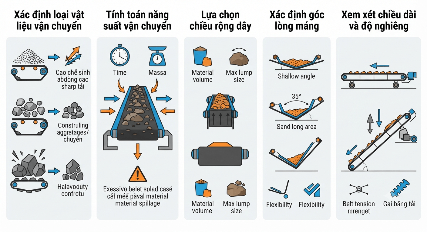 Cách lựa chọn băng tải cao su lòng máng phù hợp