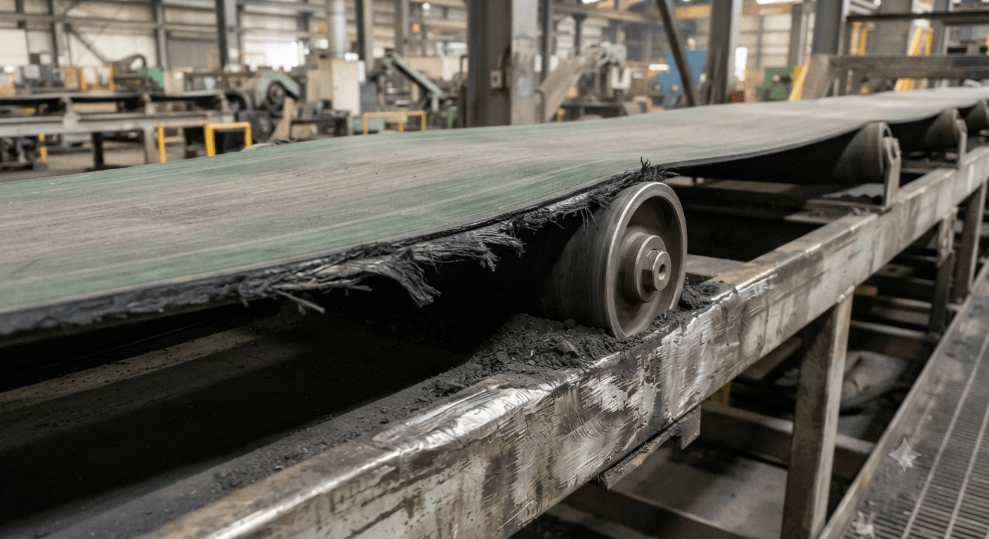 căn chỉnh dây băng tải không chính xác