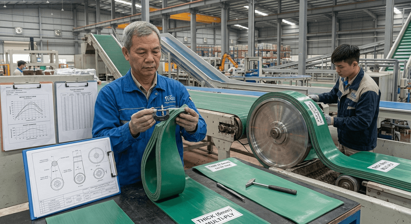 Cách chọn băng tải PVC theo độ dày