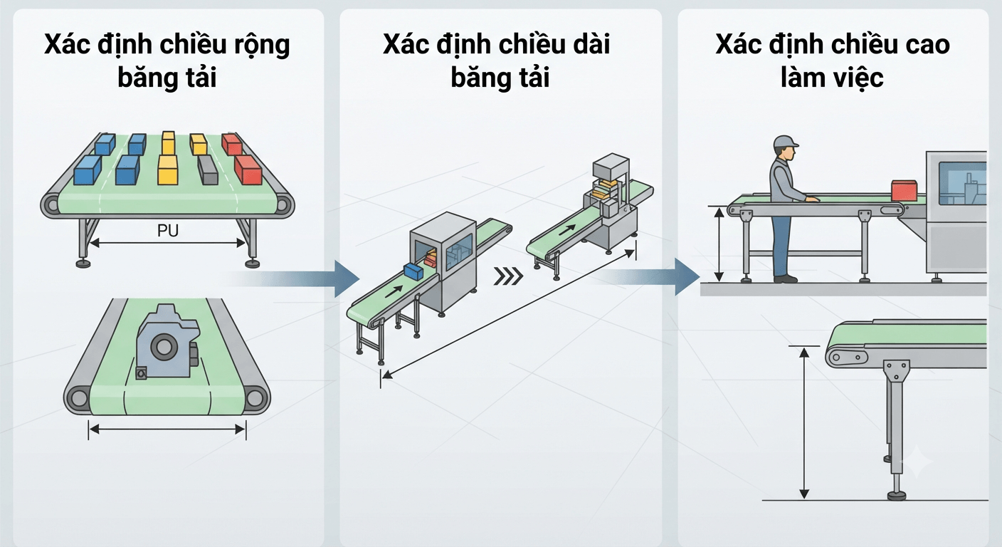 Chọn kích thước băng tải PU phù hợp