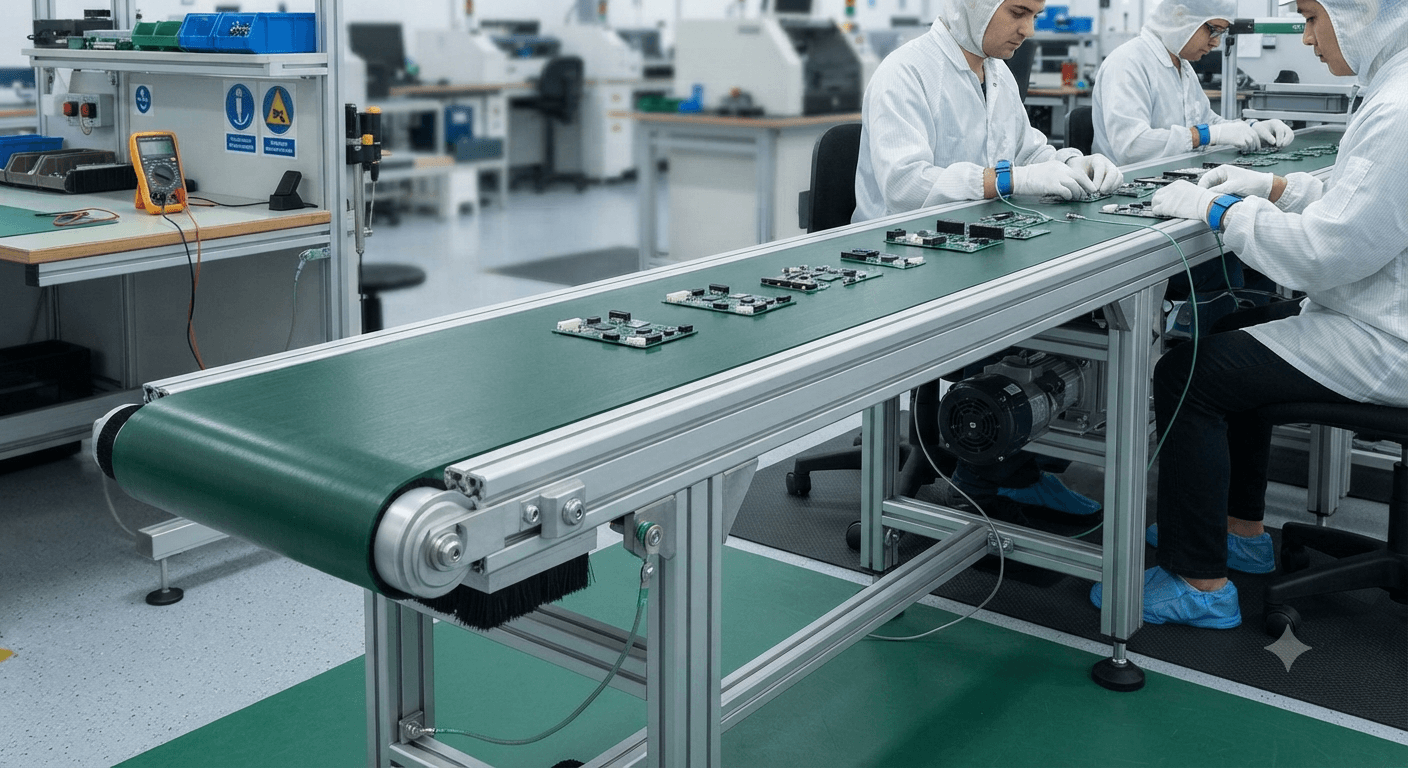 Đặc điểm của băng tải PU chống tĩnh điện