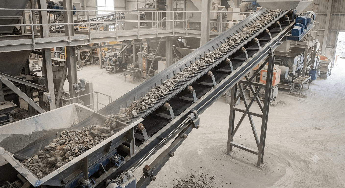 Giải pháp chống trượt cho băng tải cao su nghiêng