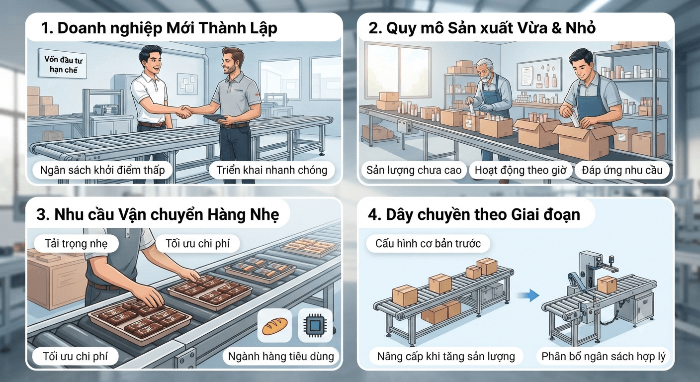 khi nào nên lựa chon băng tải giá rẻ