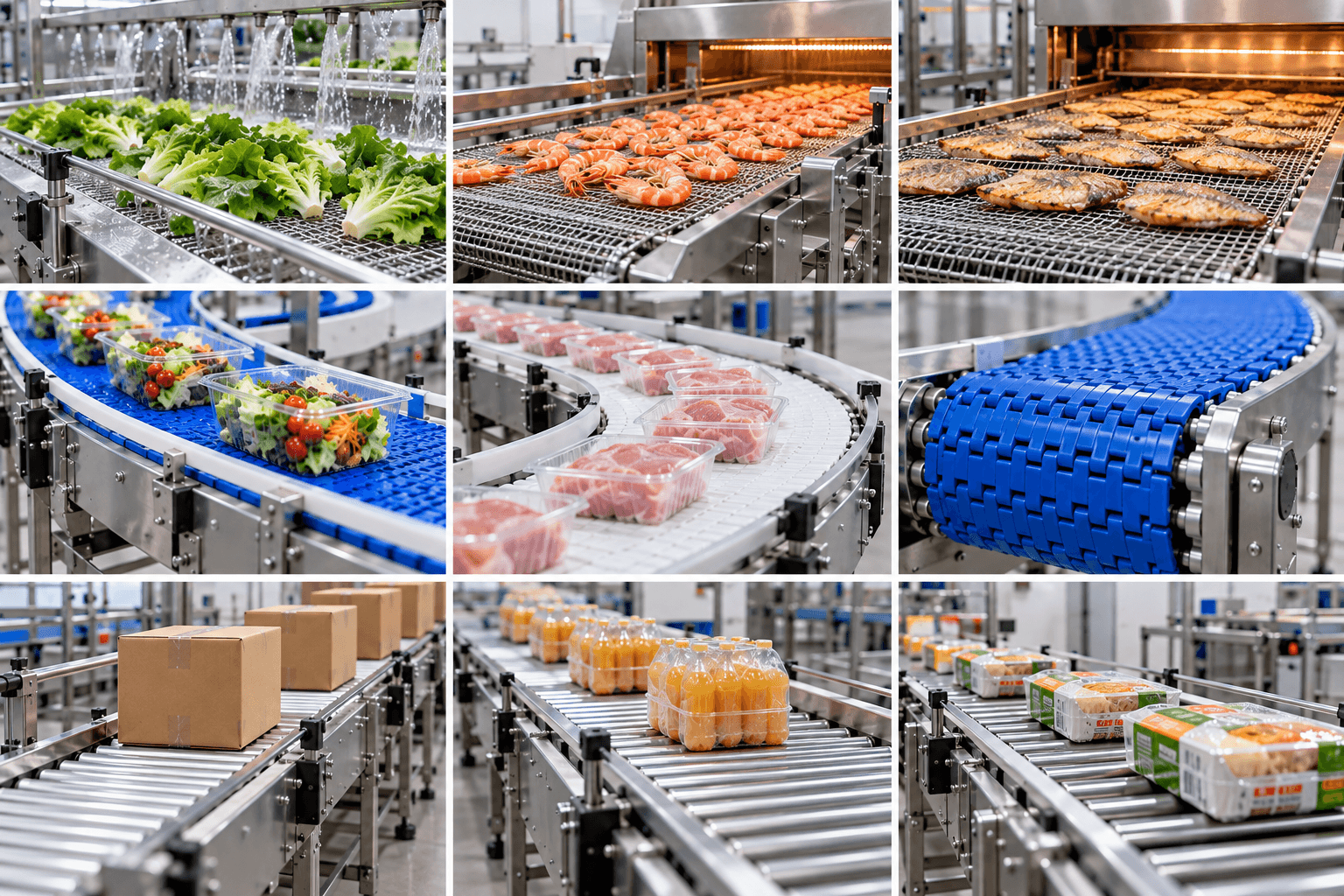 Các loại băng tải thực phẩm phổ biến