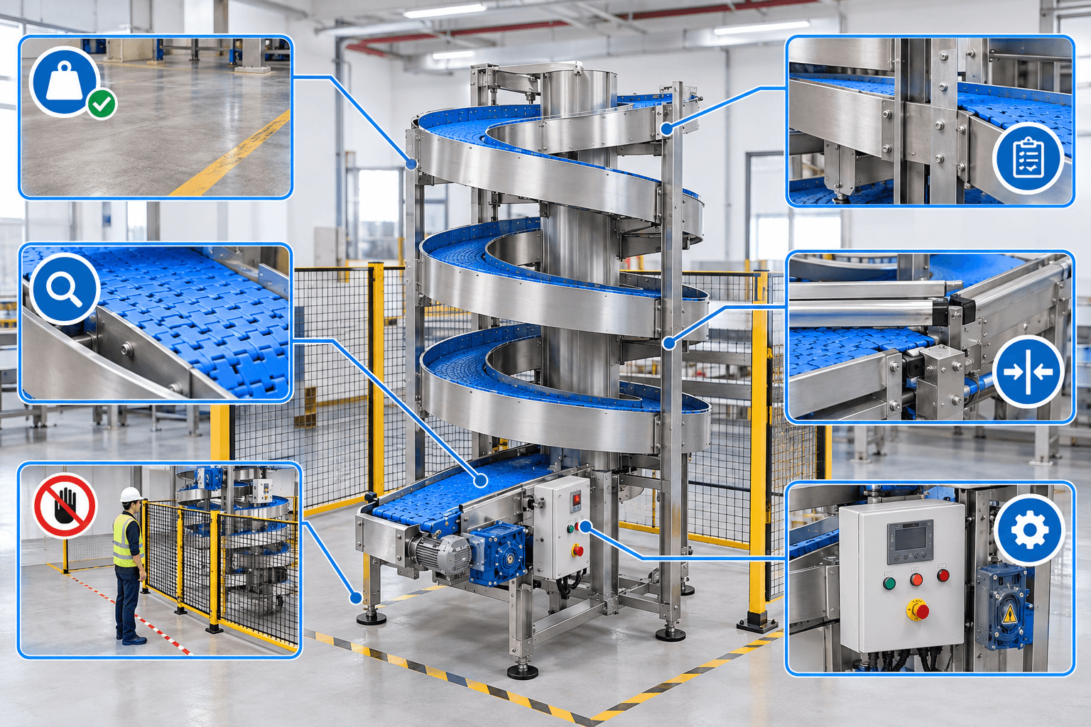 Lưu ý khi lắp đặt băng tải xoắn ốc chuyển tầng