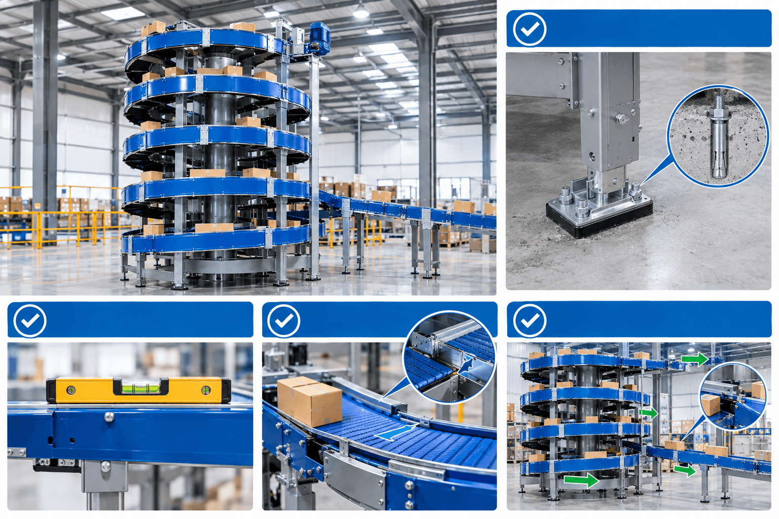 Những lưu ý khi lắp đặt băng tải xoắn ốc nhiều tầng