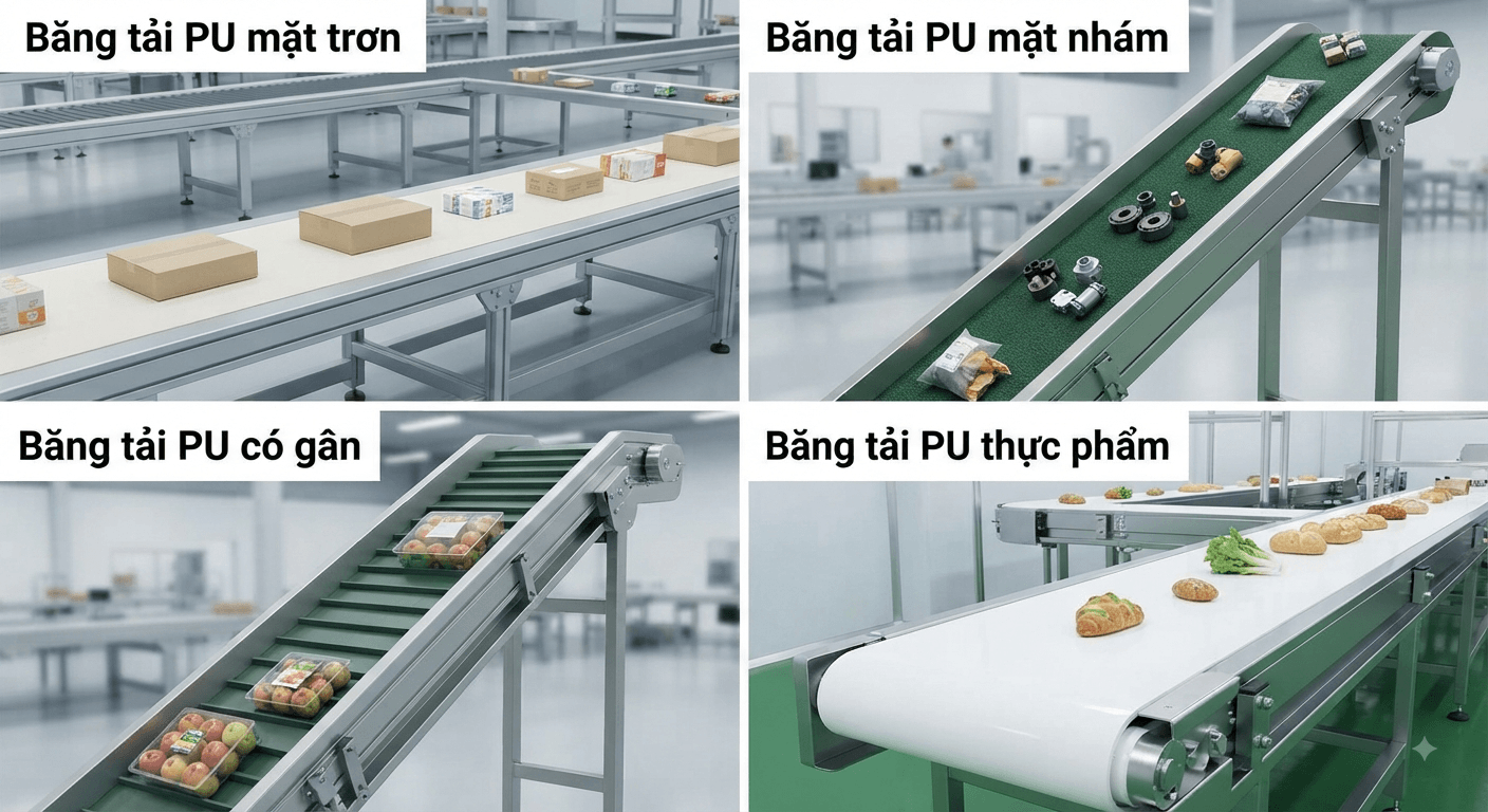 Phân loại băng tải PU phổ biến