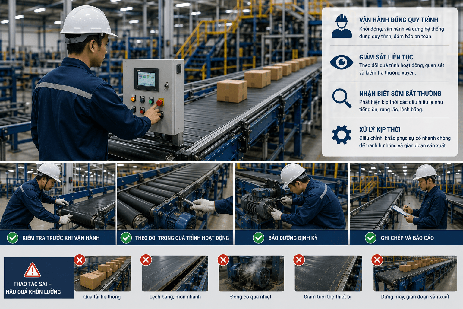 Tay nghề của người vận hành băng tải