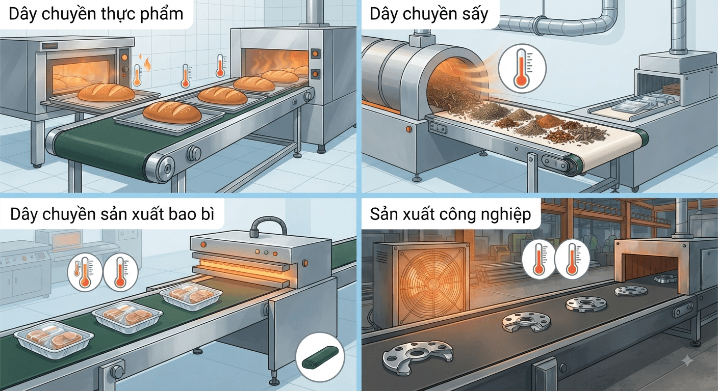  Ứng dụng của băng tải PVC chịu nhiệt 