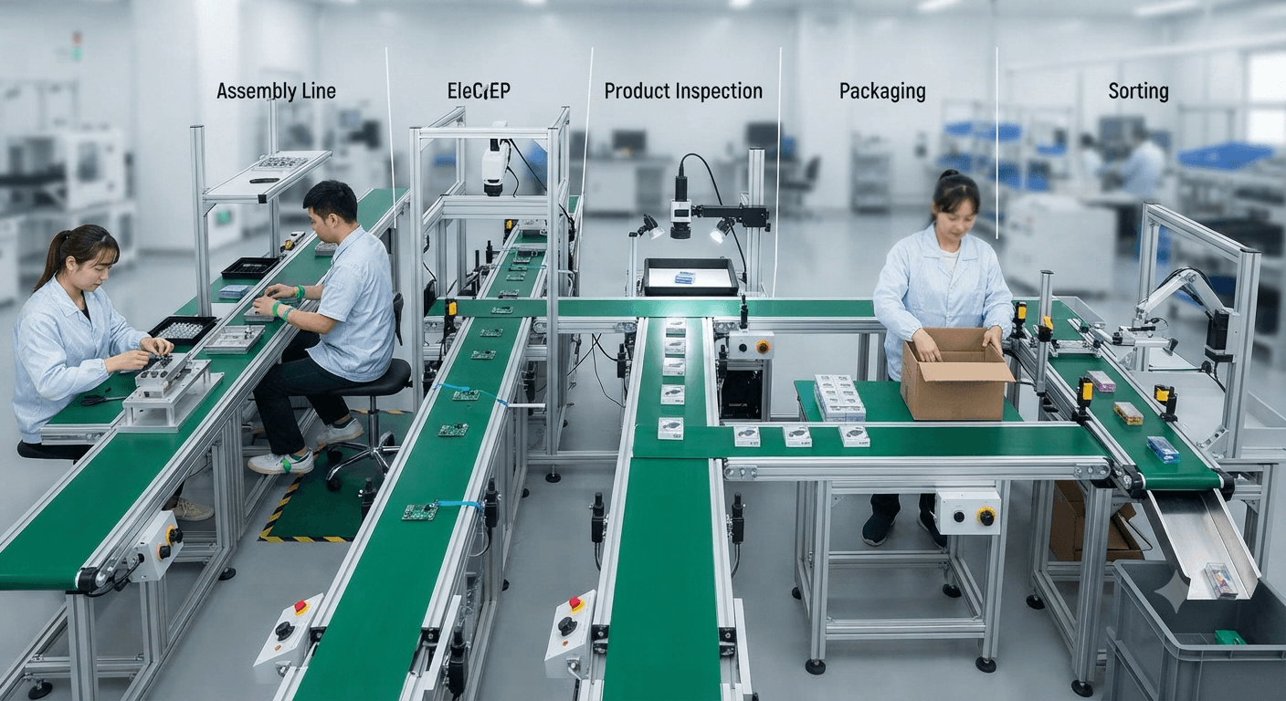 Ứng dụng của băng tải mini điều chỉnh tốc độ