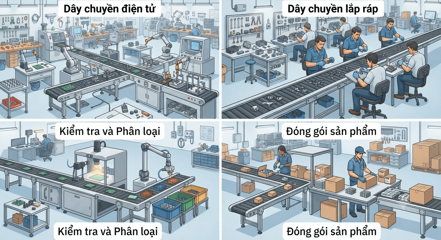 Ứng dụng của băng tải mini theo yêu cầu